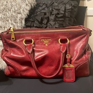 Prada Milano Red Leather Bag